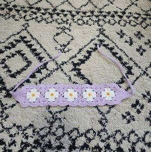 Purple Crochet Floral Headband